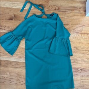 Banana Republic Factory Kelly Green Bell Sleeve Mini Dress